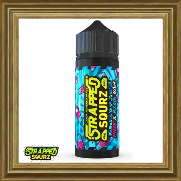 Strapped Sourz Pink Blue Raz 120ml Shortfill Liquid